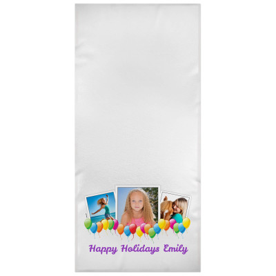 White Purple Towelling (70cm x 50cm) (Personalised with Text)