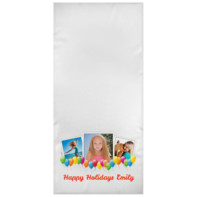 White Red Towelling (70cm x 50cm) (Personalised with Text)