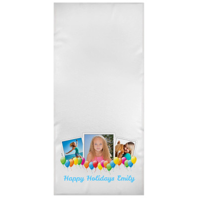 White Sky Blue Towelling (70cm x 50cm) (Personalised with Text)