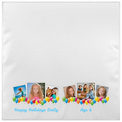 White Sky Blue Towelling (200cm x 150cm) (Personalised with Text)