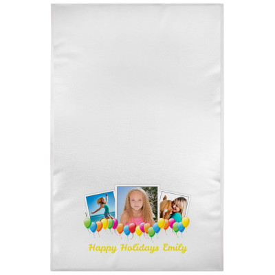 White Yellow Towelling (100cm x 70cm) (Personalised with Text)