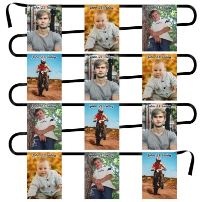 - 5 Metres with 12 Rectangle Flags (28cm) Mock Suede Polyester Fabric (Personalised with Text)