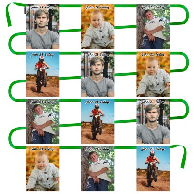 - 5 Metres with 12 Rectangle Flags (28cm) Mock Suede Polyester Fabric (Personalised with Text)
