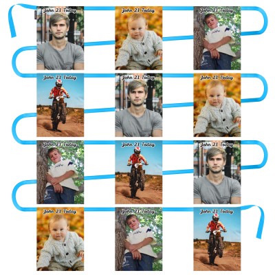 - 5 Metres with 12 Rectangle Flags (28cm) Mock Suede Polyester Fabric (Personalised with Text)