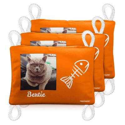 (Rectangle - 12cm x 7cm) Burnt Orange Soft Velvet Polyester Fabric (Personalised with Text)