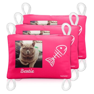(Rectangle - 12cm x 7cm) Hot Pink (Fuchsia) Soft Velvet Polyester Fabric (Personalised with Text)