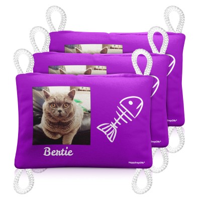(Rectangle - 12cm x 7cm) Purple Soft Velvet Polyester Fabric (Personalised with Text)