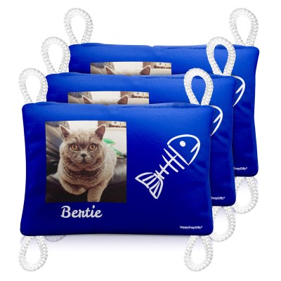 (Rectangle - 12cm x 7cm) Royal Blue Soft Velvet Polyester Fabric (Personalised with Text)