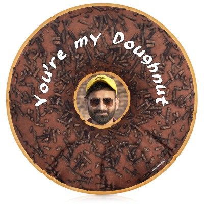 (34cm Circle) with Chocolate Sprinkle Design Soft Velvet Polyester Fabric (Personalised with Text)