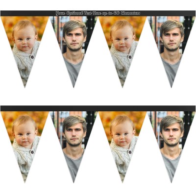 - 1 Metre with 8 Flags (20cm) Black Mock Suede Polyester Fabric (Personalised with Text)