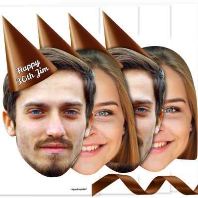 with Hat Theme (Brown) DIY Bunting 1m (2 Photos) (Personalised with Text)