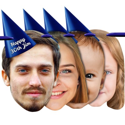 with Hat Theme (Navy Blue) Finished Bunting 1m (4 Photos) (Personalised with Text)