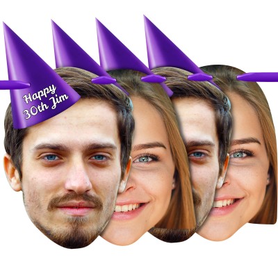 with Hat Theme (Purple) Finished Bunting 1m (2 Photos) (Personalised with Text)
