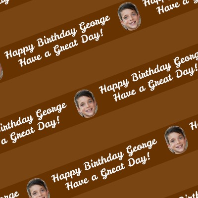 (Striped Design) (Brown) 110cm x 55cm (70gsm) (Personalised with Text)