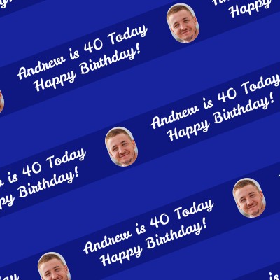 (Striped Design) (Navy Blue) 110cm x 55cm (70gsm) (Personalised with Text)