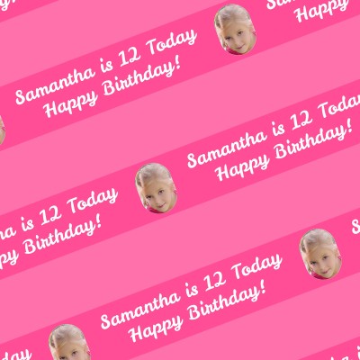 (Striped Design) (Pink) 110cm x 55cm (70gsm) (Personalised with Text)