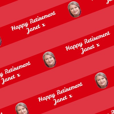 (Striped Design) (Red) 110cm x 55cm (70gsm) (Personalised with Text)