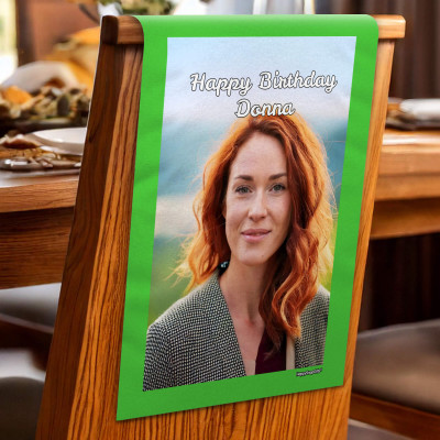 (60cm x 40cm) Pack of 4 Bright Green Mock Suede Polyester Fabric 4 Photos (1 Photo on Each Item) (Personalised with Text)