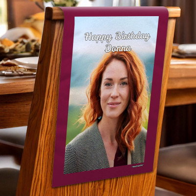 (60cm x 40cm) Pack of 4 Burgundy Mock Suede Polyester Fabric 4 Photos (1 Photo on Each Item) (Personalised with Text)