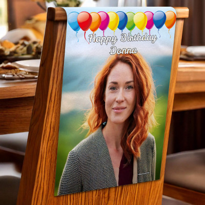 (60cm x 40cm) Pack of 4 with Balloon Design Mock Suede Polyester Fabric 4 Photos (1 Photo on Each Item) (Personalised with Text)