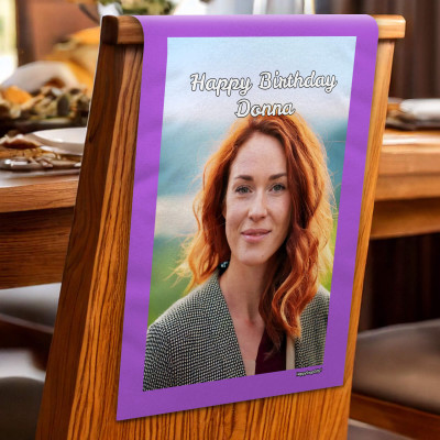 (60cm x 40cm) Purple Mock Suede Polyester Fabric 1 Photo to Front (Personalised with Text)