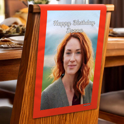 (60cm x 40cm) Pack of 4 Red Mock Suede Polyester Fabric 4 Photos (1 Photo on Each Item) (Personalised with Text)