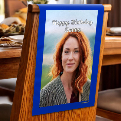 (60cm x 40cm) Pack of 4 Royal Blue Mock Suede Polyester Fabric 4 Photos (1 Photo on Each Item) (Personalised with Text)
