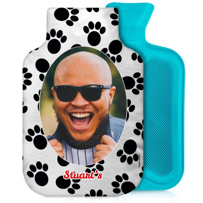 800ml - Paws Print Soft Velvet Polyester Fabric and Removable Cover (Personalised with Text)