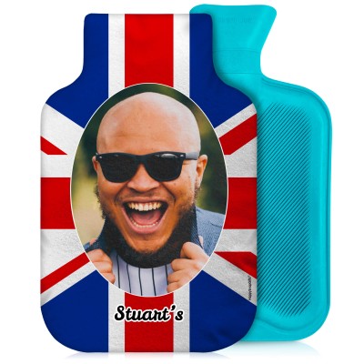 800ml - Union Jack Soft Velvet Polyester Fabric and Removable Cover (Personalised with Text)