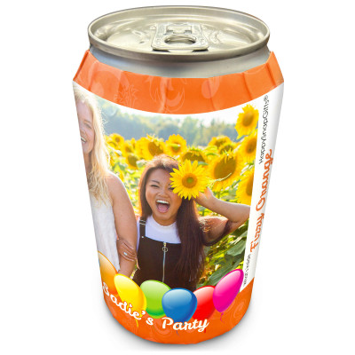 (12 Labels) with Balloon Design (Orange) (Personalised with Text)