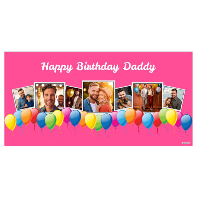 with Balloon Design (Pink) 110cm x 200cm (70gsm) (Personalised with Text)