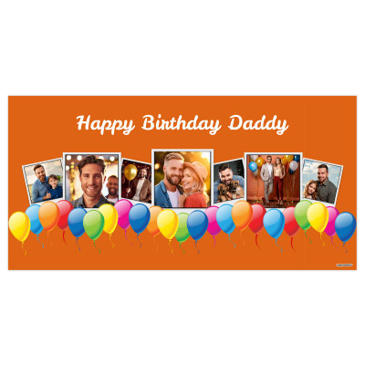 with Balloon Design (Orange) 110cm x 200cm (70gsm) (Personalised with Text)