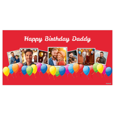 with Balloon Design (Red) 110cm x 200cm (70gsm) (Personalised with Text)
