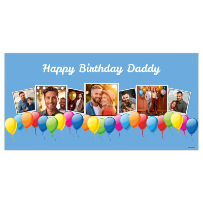 with Balloon Design (Sky Blue) 55cm x 110cm (70gsm) (Personalised with Text)
