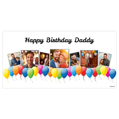 with Balloon Design (White) 110cm x 200cm (70gsm) (Personalised with Text)