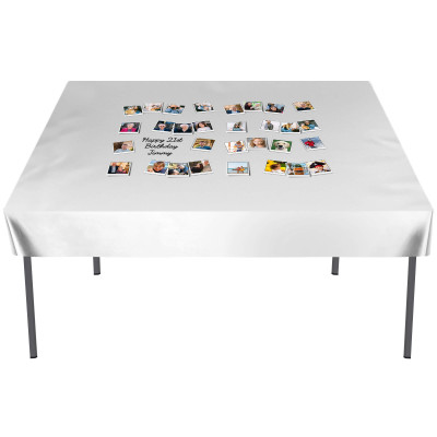 Water Resistant Polyester Fabric with 30 Photos (140cm x 200cm) (Personalised with Text)