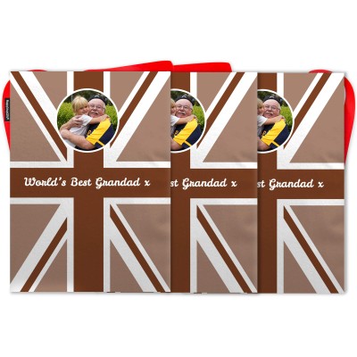 - 5 Metres with 12 Rectangle Flags (28cm) Brown Mock Suede Polyester Fabric (Personalised with Text)