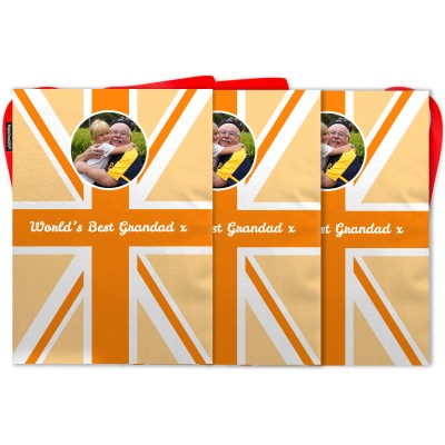 - 5 Metres with 12 Rectangle Flags (28cm) Orange Mock Suede Polyester Fabric (Personalised with Text)