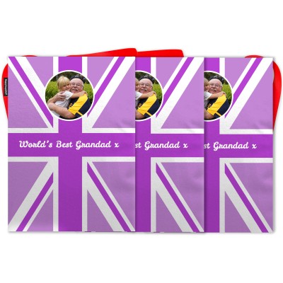- 5 Metres with 12 Rectangle Flags (28cm) Purple Mock Suede Polyester Fabric (Personalised with Text)