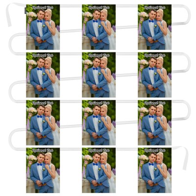 - 5 Metres with 12 Rectangle Flags (28cm) Mock Suede Polyester Fabric (Personalised with Text)