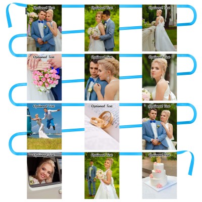 - 5 Metres with 12 Rectangle Flags (28cm) Mock Suede Polyester Fabric (Personalised with Text)