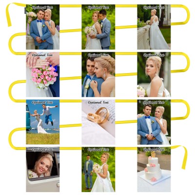 - 5 Metres with 12 Rectangle Flags (28cm) Mock Suede Polyester Fabric (Personalised with Text)
