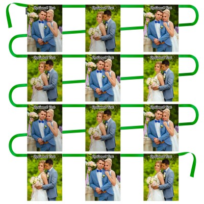 - 5 Metres with 12 Rectangle Flags (28cm) Mock Suede Polyester Fabric (Personalised with Text)