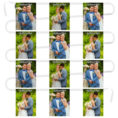 - 5 Metres with 12 Rectangle Flags (28cm) Mock Suede Polyester Fabric (Personalised with Text)