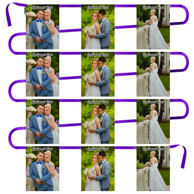 - 5 Metres with 12 Rectangle Flags (28cm) Mock Suede Polyester Fabric (Personalised with Text)
