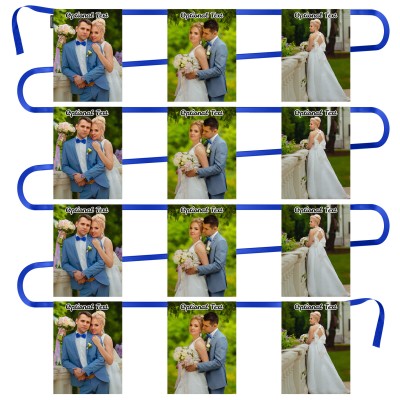 - 5 Metres with 12 Rectangle Flags (28cm) Mock Suede Polyester Fabric (Personalised with Text)