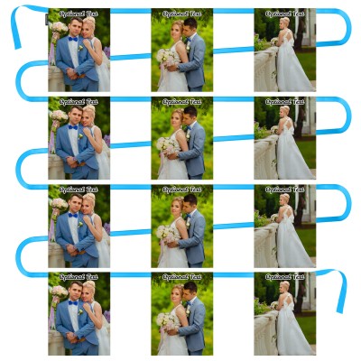 - 5 Metres with 12 Rectangle Flags (28cm) Mock Suede Polyester Fabric (Personalised with Text)