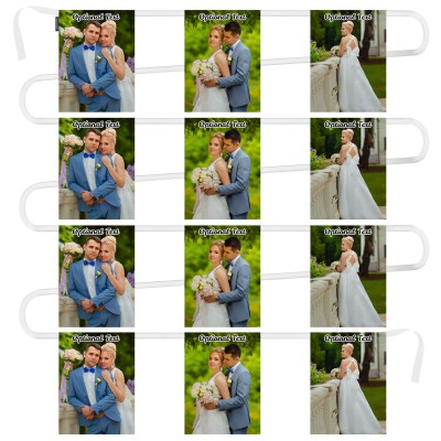 - 5 Metres with 12 Rectangle Flags (28cm) Mock Suede Polyester Fabric (Personalised with Text)