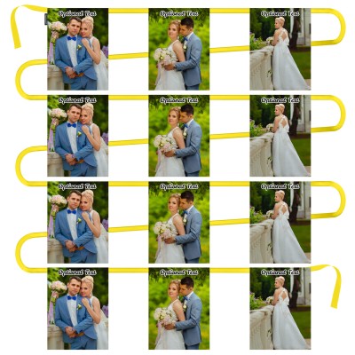 - 5 Metres with 12 Rectangle Flags (28cm) Mock Suede Polyester Fabric (Personalised with Text)