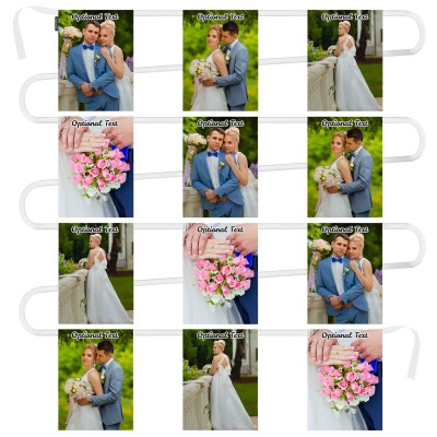 - 5 Metres with 12 Rectangle Flags (28cm) Mock Suede Polyester Fabric (Personalised with Text)